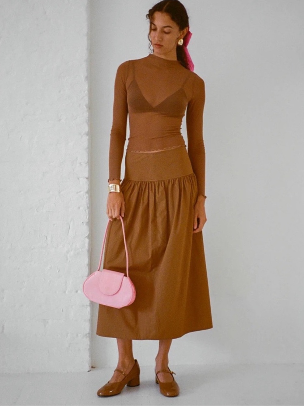 Wray Midi Lulu Skirt - Bordeaux Small NWT Cotton Poplin (see photos for color)